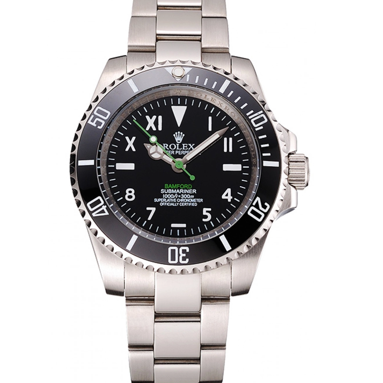 Aaa replica Rolex With Submariner Roman Bamford Black Steel Numerals Black And Stainless Dial Bezel Case Bracelet 0603